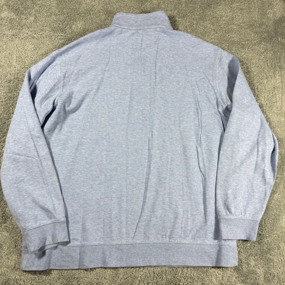 Polo‎ Ralph Lauren Mens XXL Light Blue Heather Quarter Zip Pullover Sweater Pony
